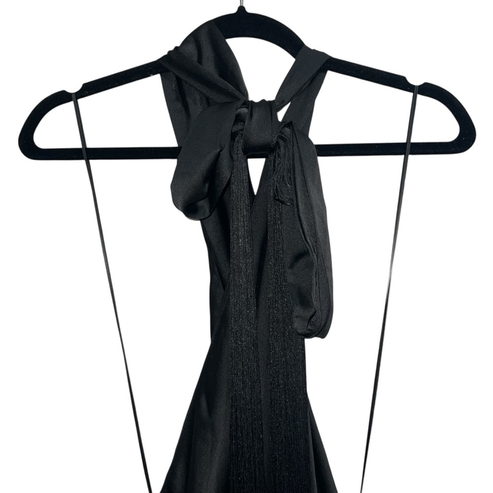 Show Me Your MuMu Black Fringe Halter Maxi Dress - Picture 8 of 12